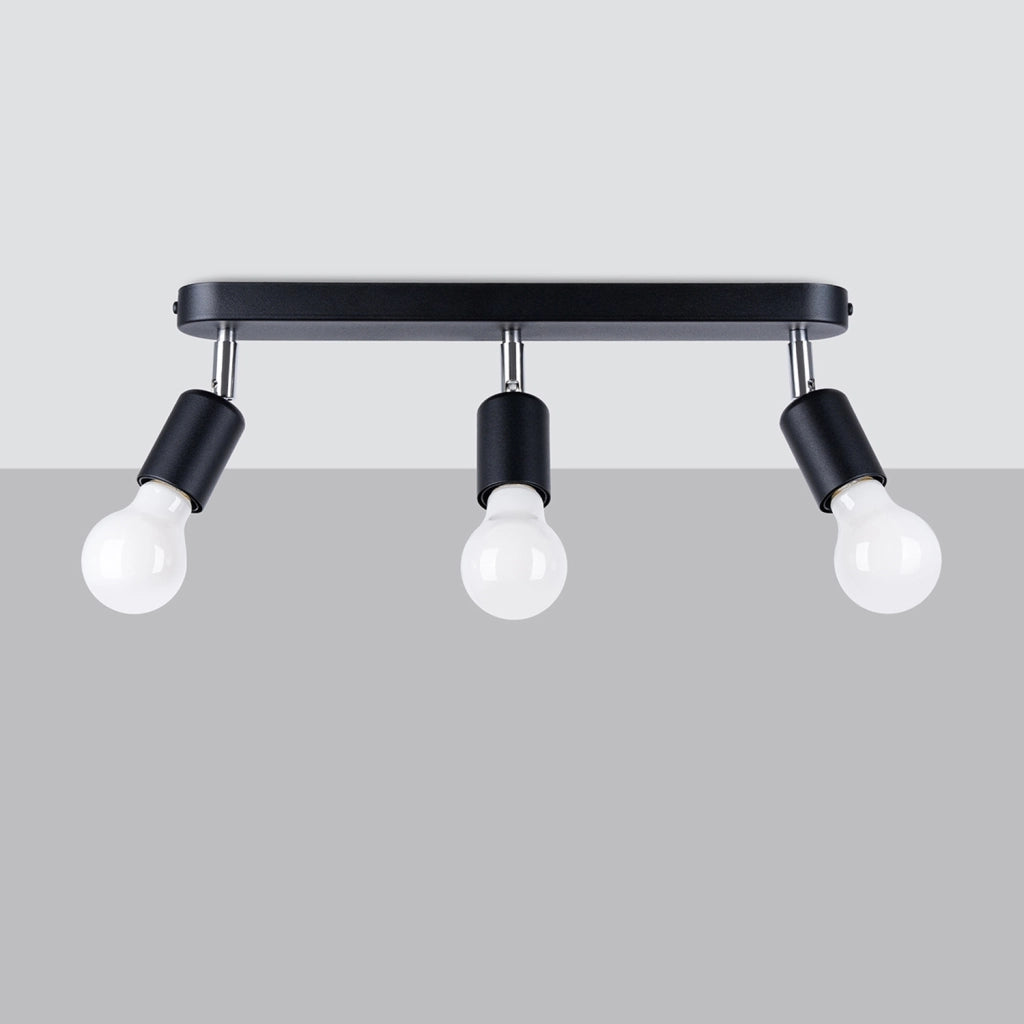 Lampada a soffitto FORNES 3 nero