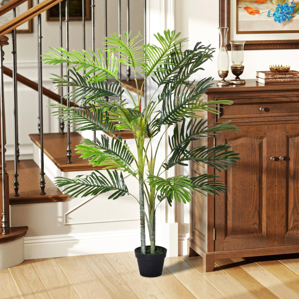 Palma Artificiale 150 cm con Vaso e Muschio per Decorazione Interna ¨C Minimal ¨C Verde ?18x150 cm