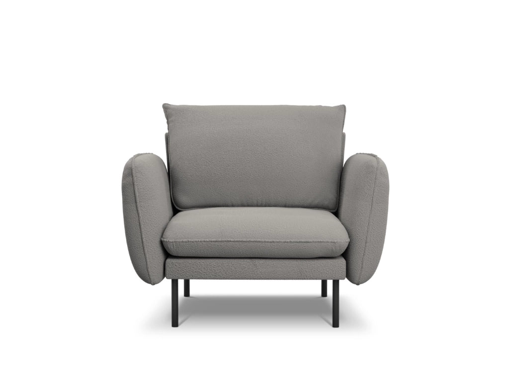 Cosmopolitan Design - Poltrona "Vienna" in bouclé grigio 