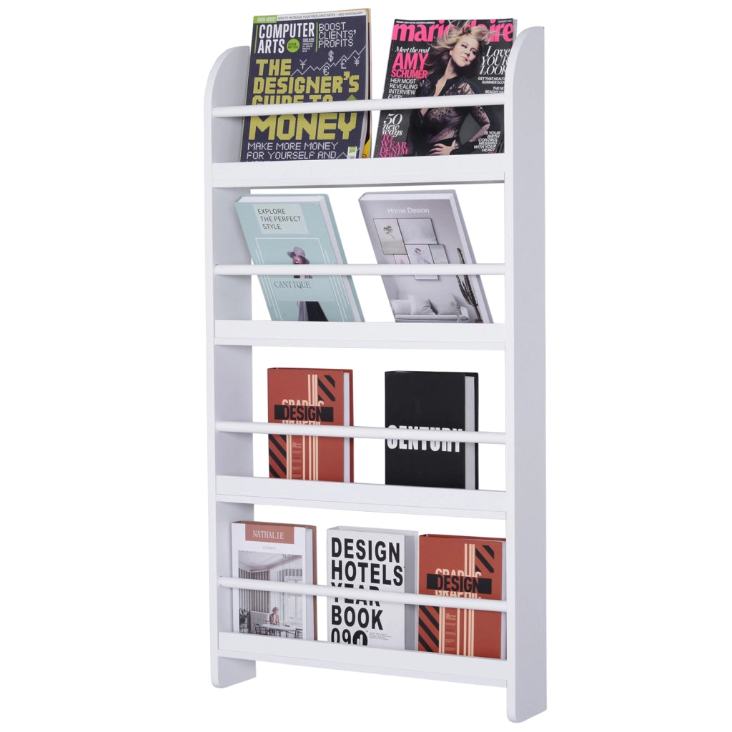 Libreria a Parete con 4 Ripiani ¨C Minimal ¨C 59x12x113cm Bianco