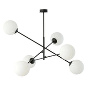 Lampadario Emibig Linear 6 nero/opalino 6xE14 102cm