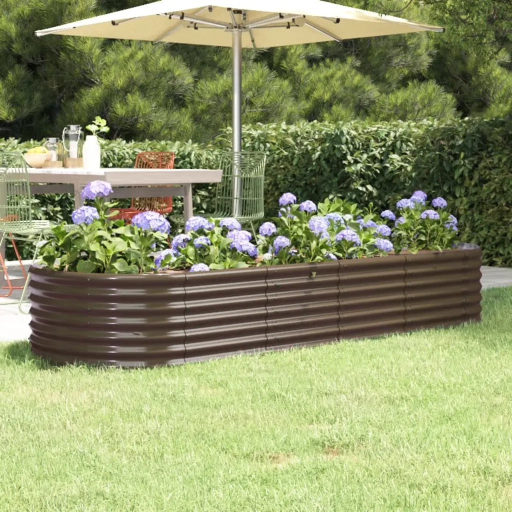 Letto Giardino Acciaio Zincato 224x80x36cm Marrone 318920