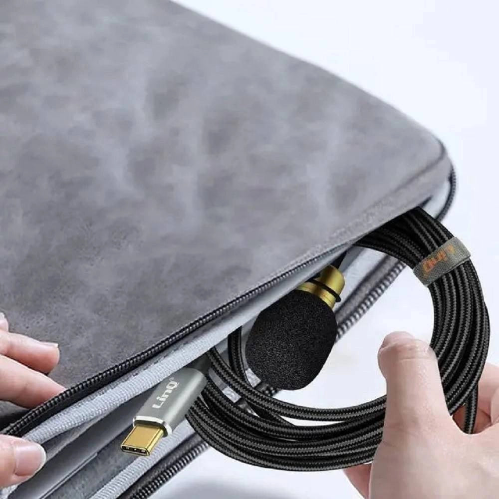 Trade Shop - Microfono Lavalier Usb-c Suono Omnidirezionale A 360° Con Cavo 3 Metri Tpc3540m -