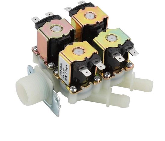 Vitello di acciaio magnetico elettrico - Scarico acqua - Duraturo e resistente alla corrosione - Plastica - 4 porte - Tipo N/C - Adatto a diverse applicazioni...
