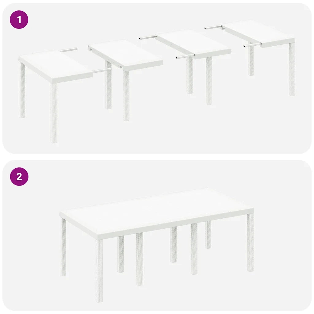 Set da Pranzo per Giardino 7 pcs Bianco Polipropilene 3378723