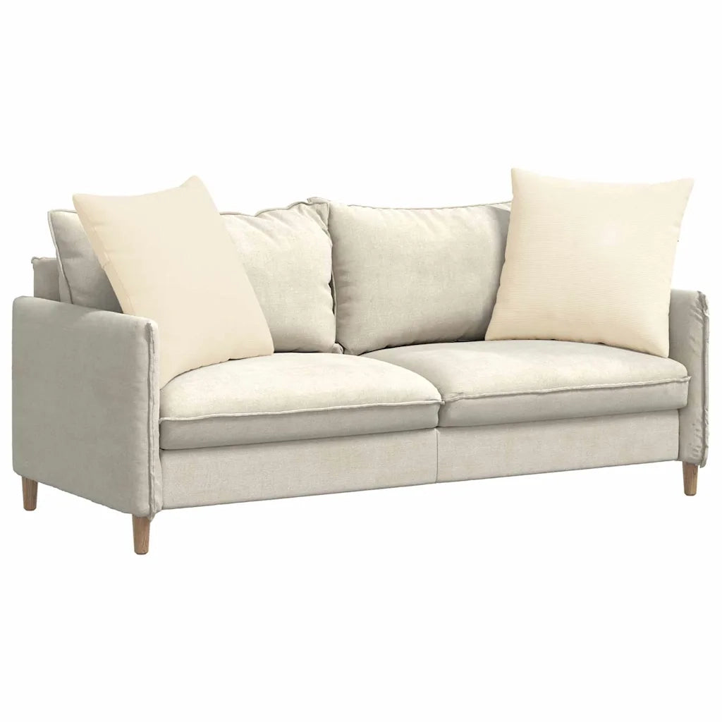 Cuscini da Divano 2 pz-Set di 2 Cuscini per Sofa Crema 80 x 80 cm Tessuto in Cords 312948