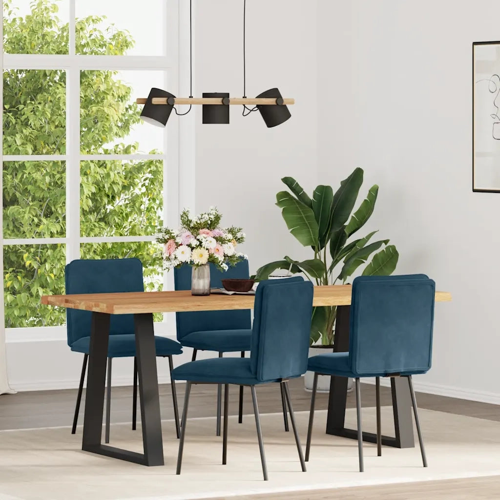 Sedie da Pranzo 4 pz Blu in Velluto 3315419
