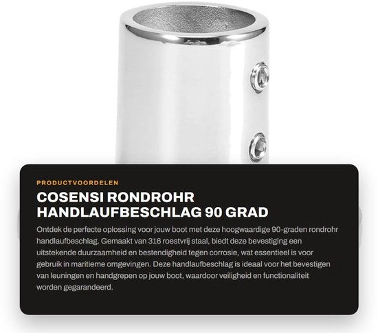 Maniglia di sostegno a 90 gradi - Acciaio inossidabile - 25 mm - Hardware da stivale - Resistente ai shock - Duraturo - Accessorio da stivale