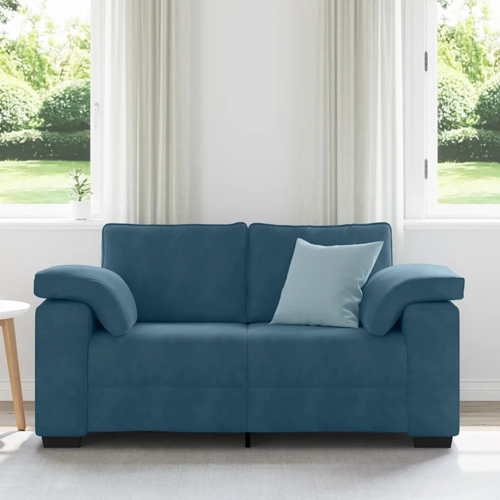 Divano Divanetto Blu 160x77x82 cm in Velluto 4105266