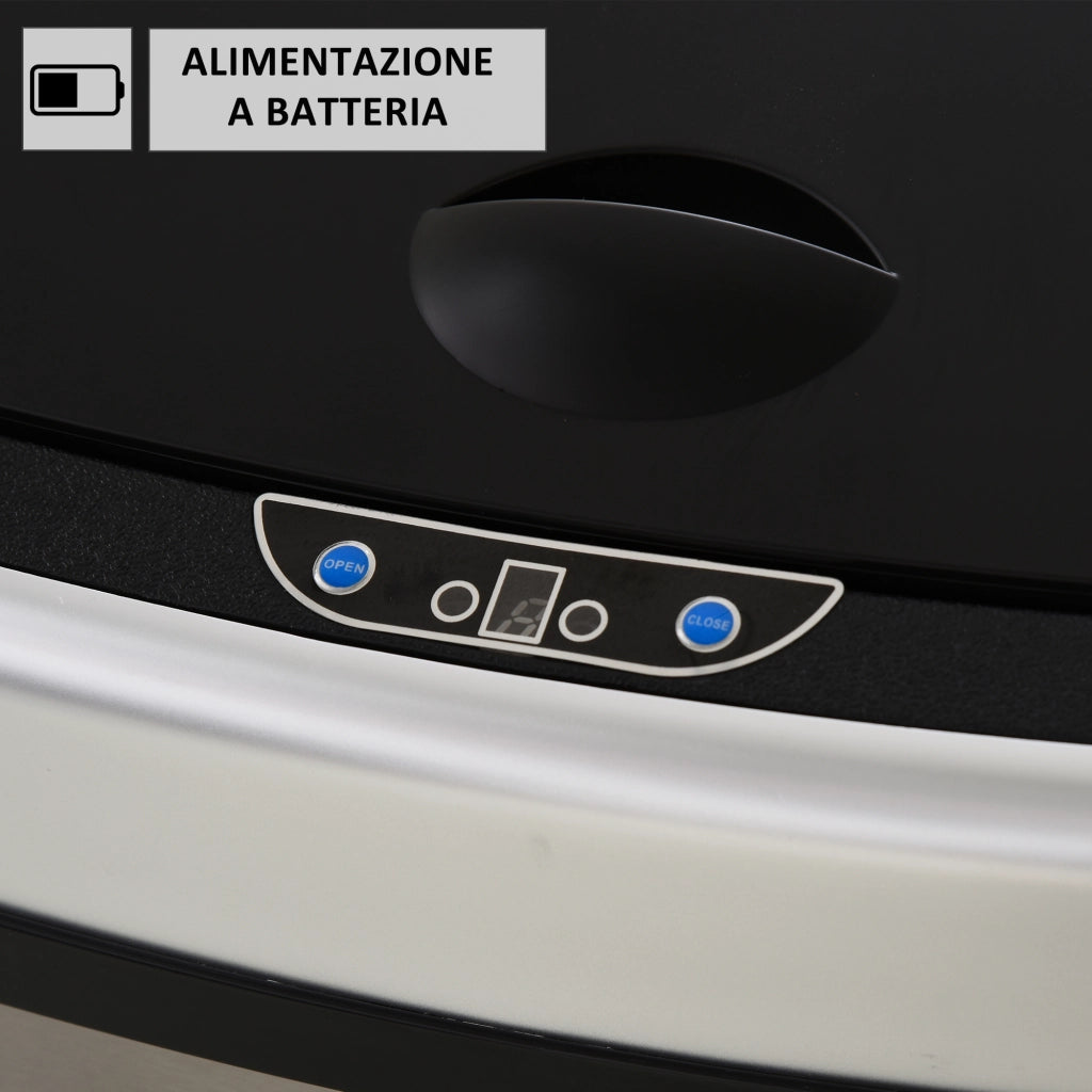 Bidone con Coperchio a Sensore Infrarossi ¨C Minimal ¨C Acciaio ABS 40.9x28.9x68cm