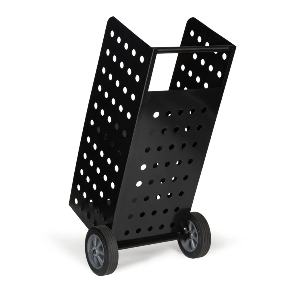 IDMarket - Carrello porta legna da ardere in acciaio nero 40x40x100 cm per il camino