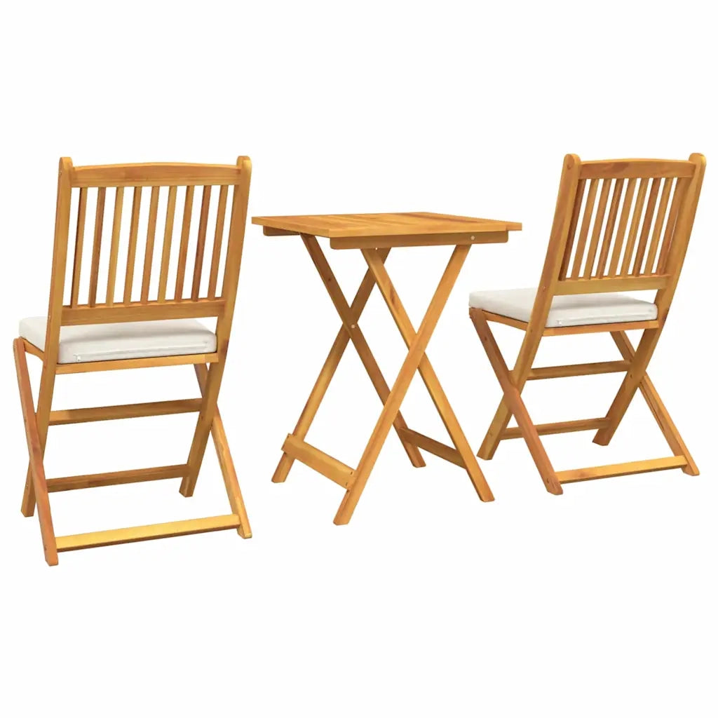 Set Bistro da Giardino 3 pcs Marrone Legno di Acacia Massello 42000951
