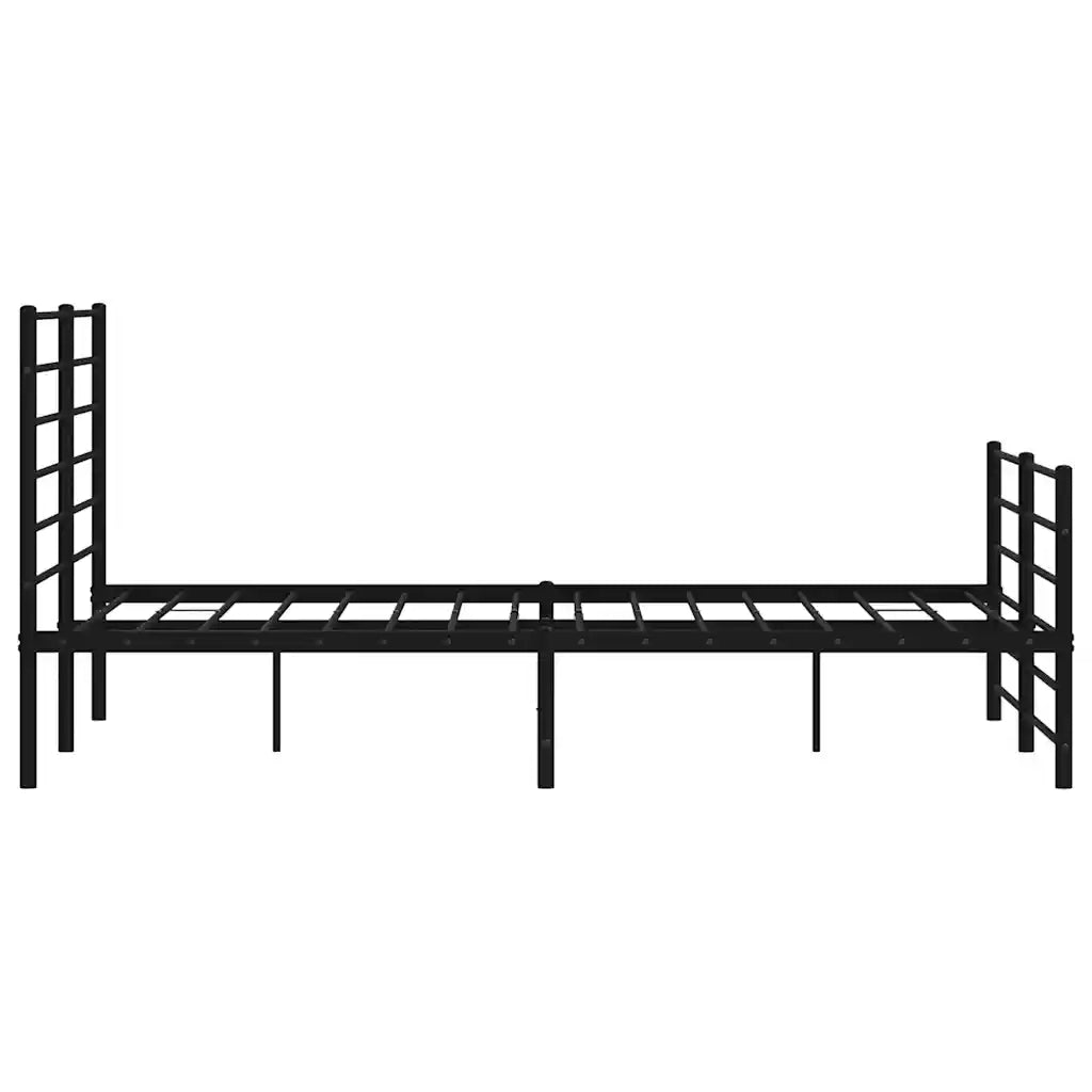 Letto matrimoniale | Letto per adulti | Giroletto con Testiera e Pediera Metallo Nero 140x190 cm