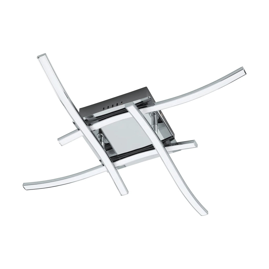 Plafoniera Moderna Valmora Alluminio Cromo Luce Led Integrato 18W