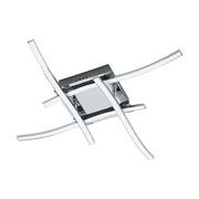 Plafoniera Moderna Valmora Alluminio Cromo Luce Led Integrato 18W