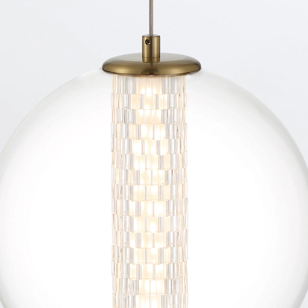 Sospensione Quintiesse Atomo oro vetro trasparente LED 9W