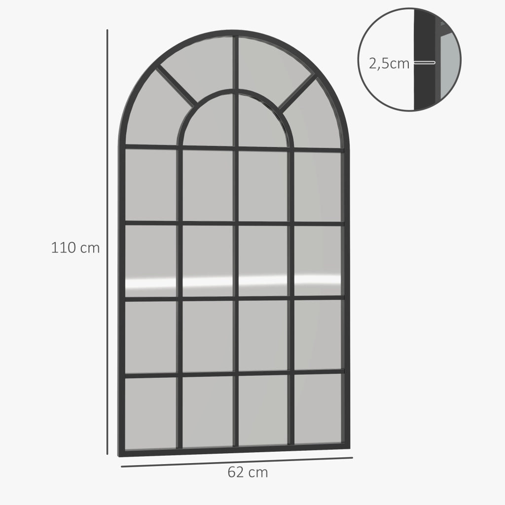 Specchio da parete con cornice in metallo nero ¨C Minimal ¨C 110x65 cm