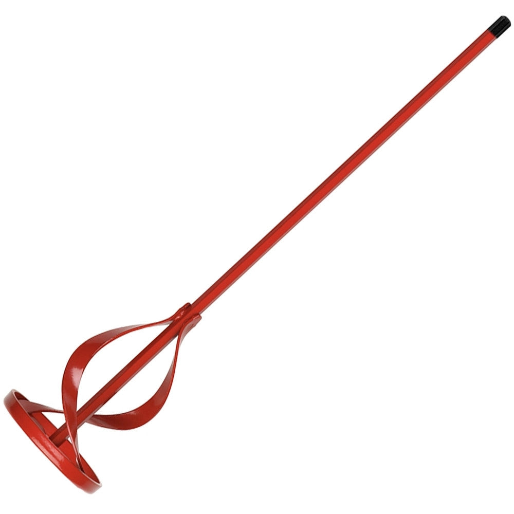 Trade Shop - Frusta In Acciaio Zincato Per Miscelatore Pittura Colla Malta Colore Rosso -