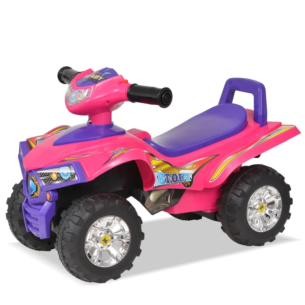 Cavalcabile ATV | Armadietto TV | Mobile Porta TV per Bambini Rosa e Viola con Suoni e Luci