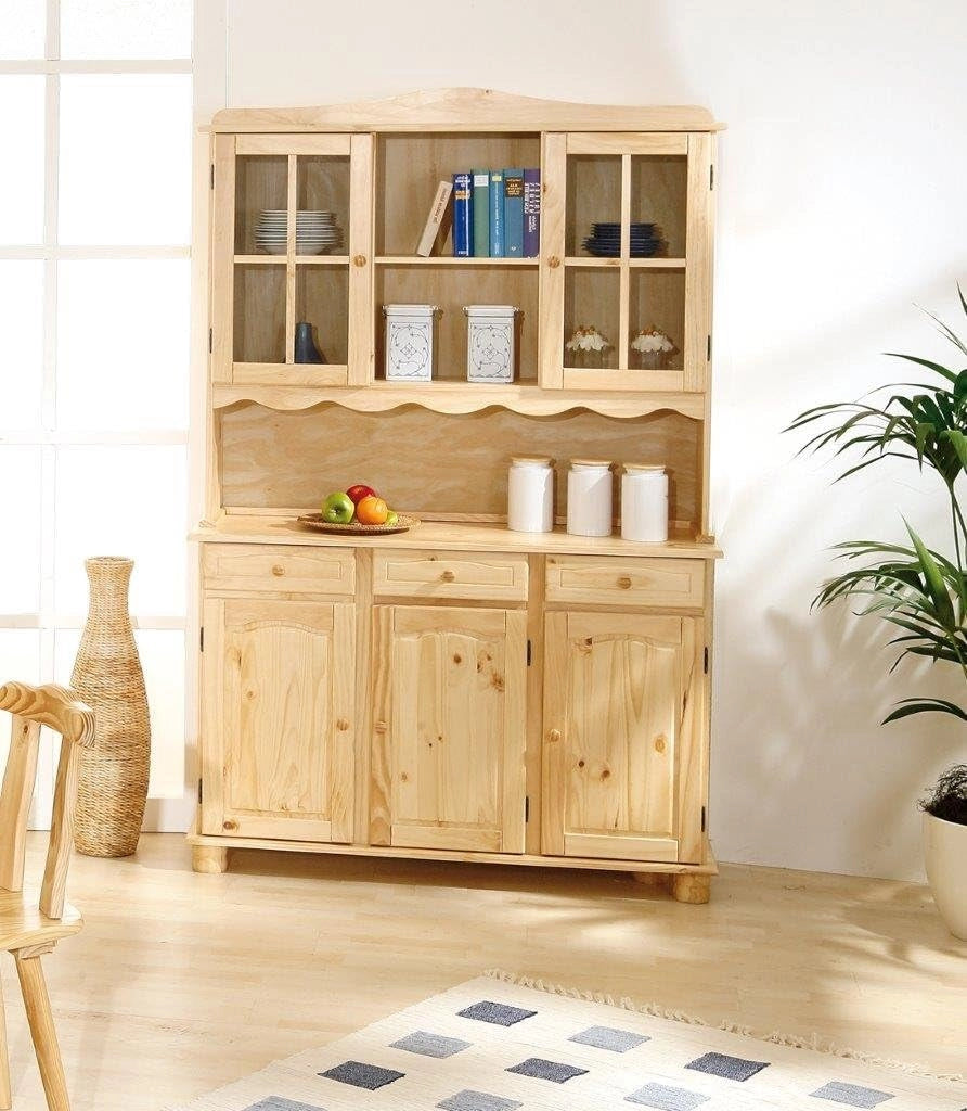 MOBILE GIORNO CREDENZA TOSCANA 2 ANTE + 3 CASSETTI 130x43/32x198H PINO MASSELLO FINITURA NATURALE