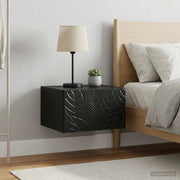 Mobiletto da notte a muro 2 pcs Nero 49 x 34,5 x 20 cm 898788