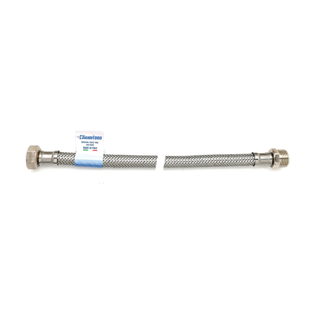FLESSIBILE INOX MODELLO NORMALE  CM. 35- MF 1/2 x 1/2- DH- pezzi 10
