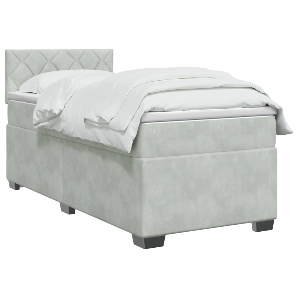 Letto box spring con materasso Grigio Chiaro 90 x 190 cm 3450626