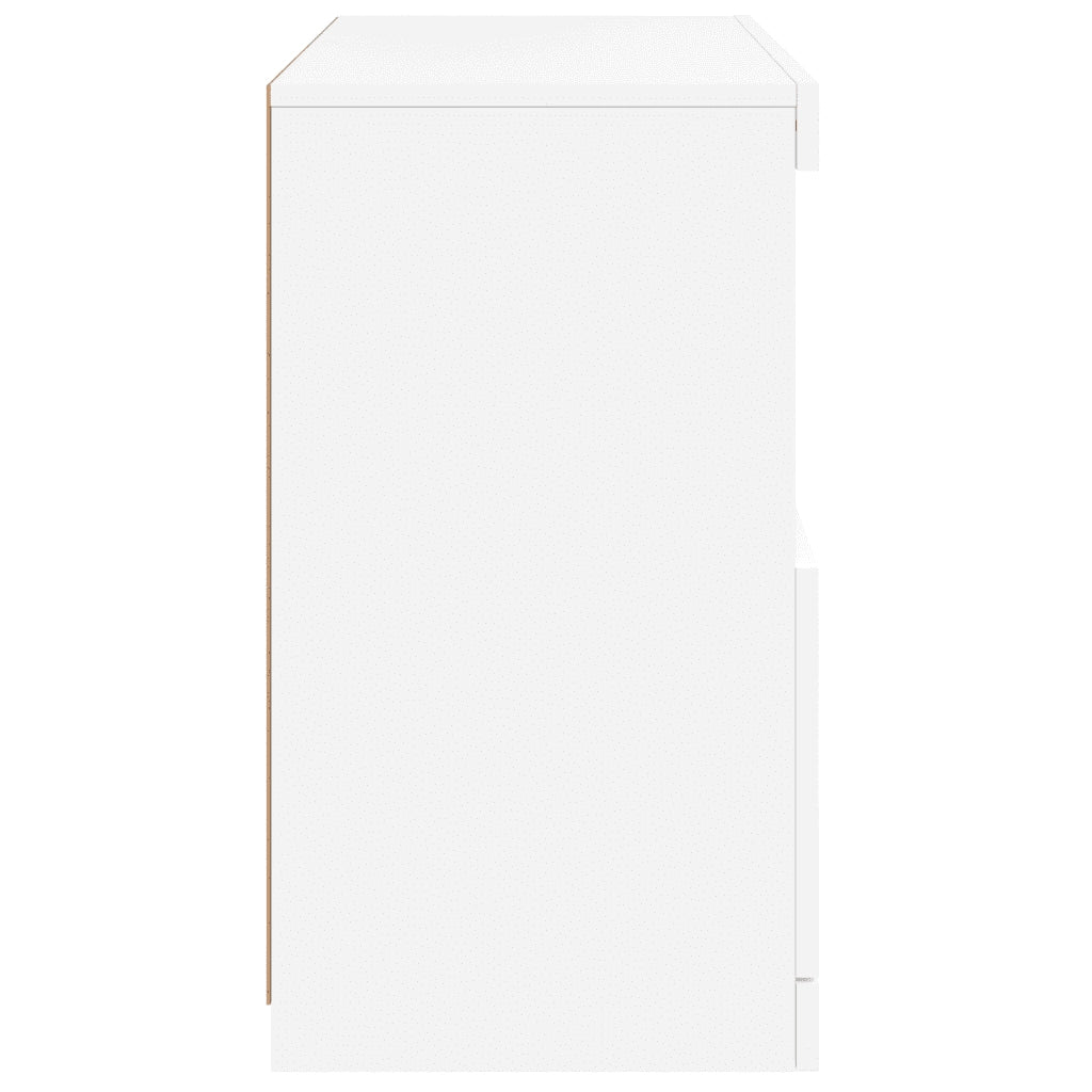 Credenza con Luci -Buffet-Armadio da cucina Bianca 60x37x67 cm