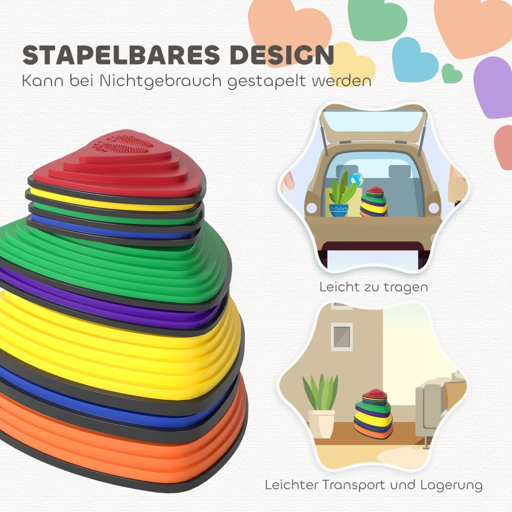 Set Trittsteine Pieghevoli Stapelbar ¨C Zephmum ¨C Bunt 9 Pezzi