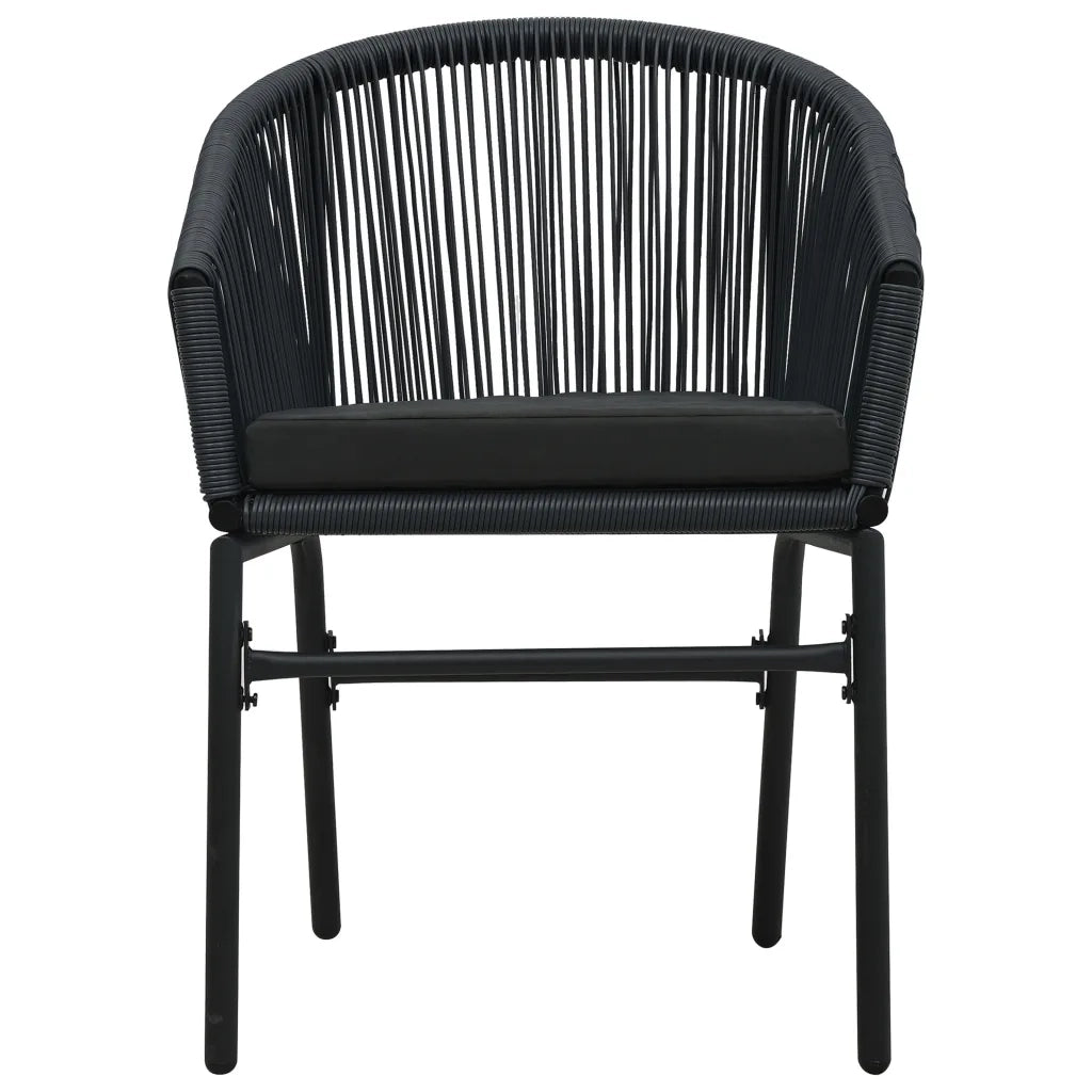 Set da Pranzo per Giardino 5 pz Nero 3099241