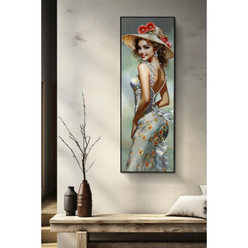 Dipinto Su Tela Laccato Elegant Con Cornice -b- cm 52x4,5x152