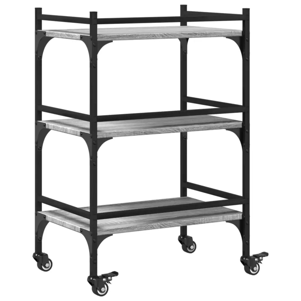 Carrello da Cucina Grigio Sonoma 50x35x75,5cm Legno Multistrato CFW6002987