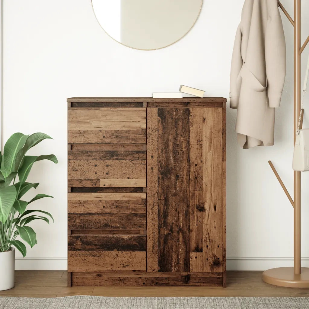 Credenza con Cassetti-Buffet-Armadio da cucina Legno Antico 71x35x84 cm in Truciolato