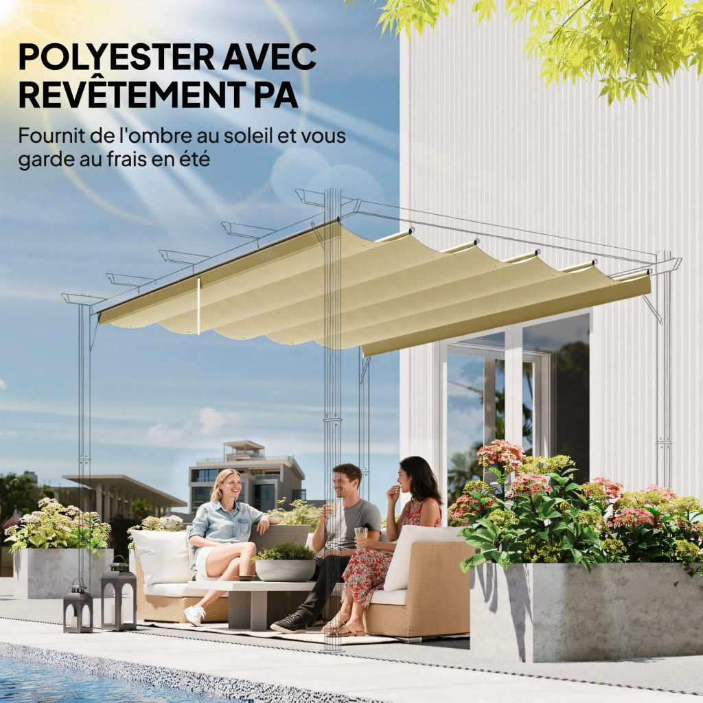 Tenda Pergola Retrattile 4x3m ¨C Minimal ¨C 350x260cm Beige