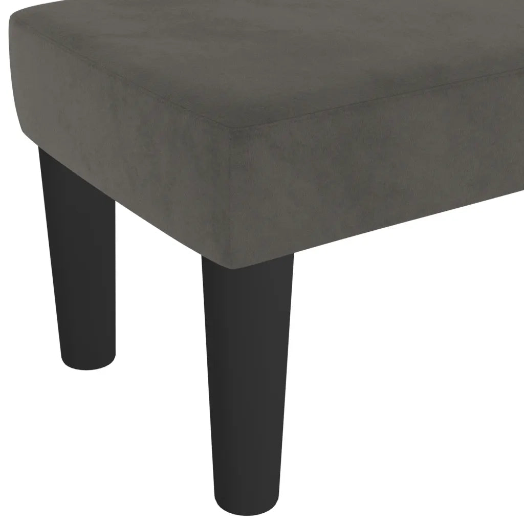 Panca-Sgabello Grigio Scuro 70x30x30 cm in Velluto