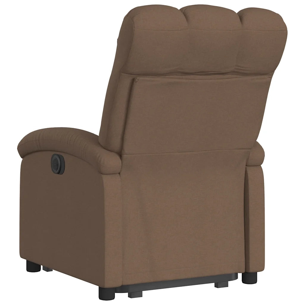 Poltrona Alzapersona Reclinabile Marrone in Tessuto 3204096