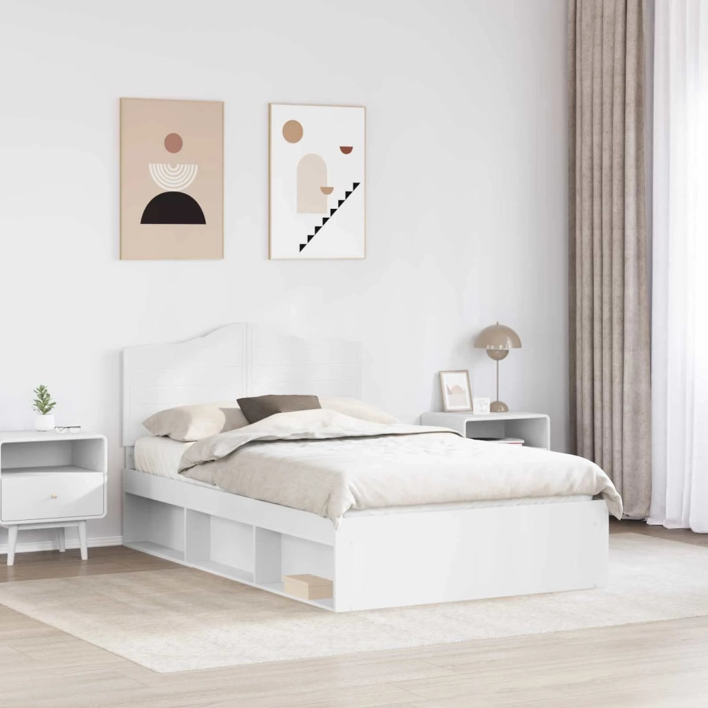 Struttura del letto-Giroletto-Rete del Letto Bianco 120 x 200 cm Pino massello 313463