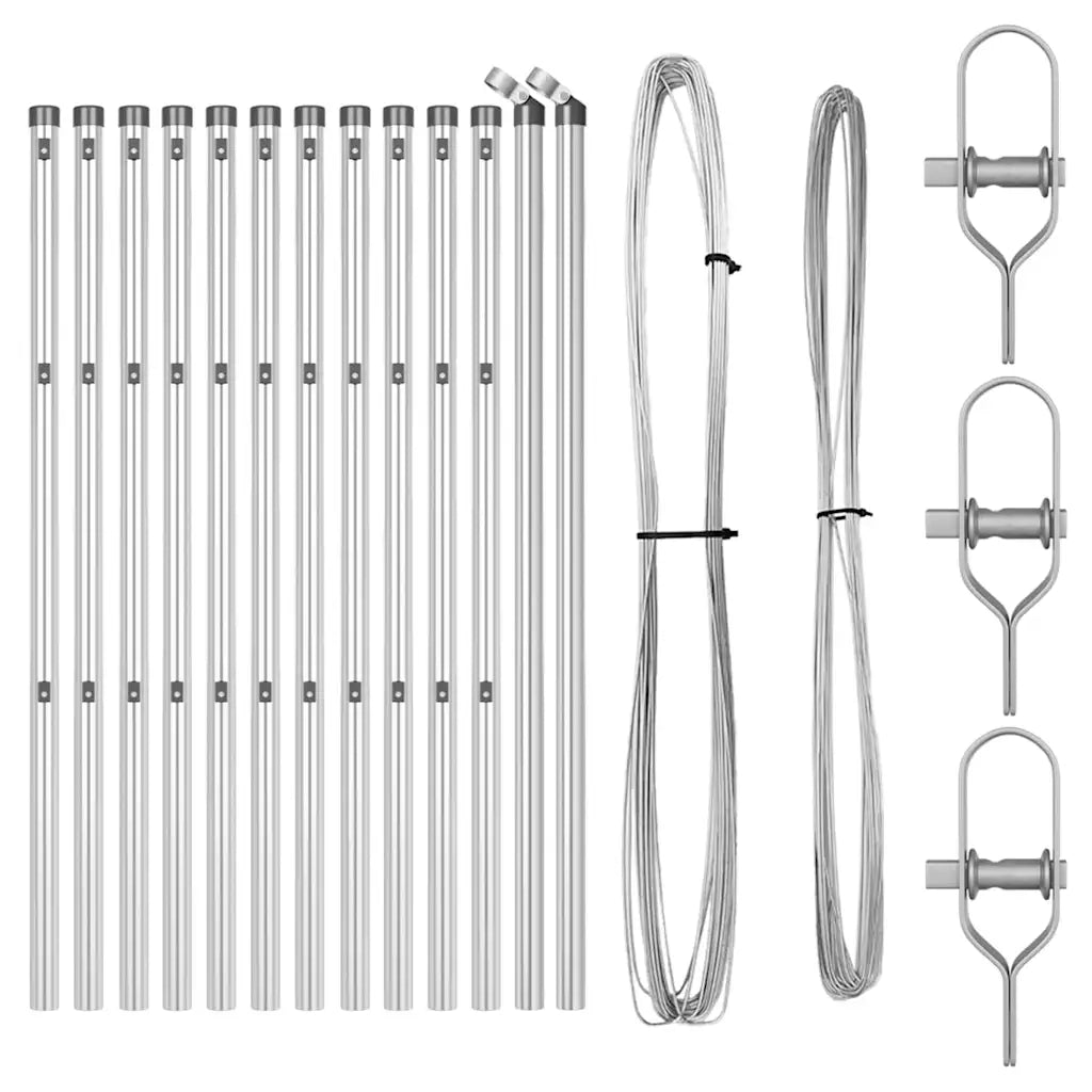 Palo della recinzione 13 pz Argento Acciaio CFW6019296