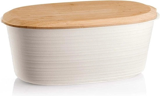 Contenitore per pane in cucina, plastica bianca, Tierra - Riscaldamento per pane