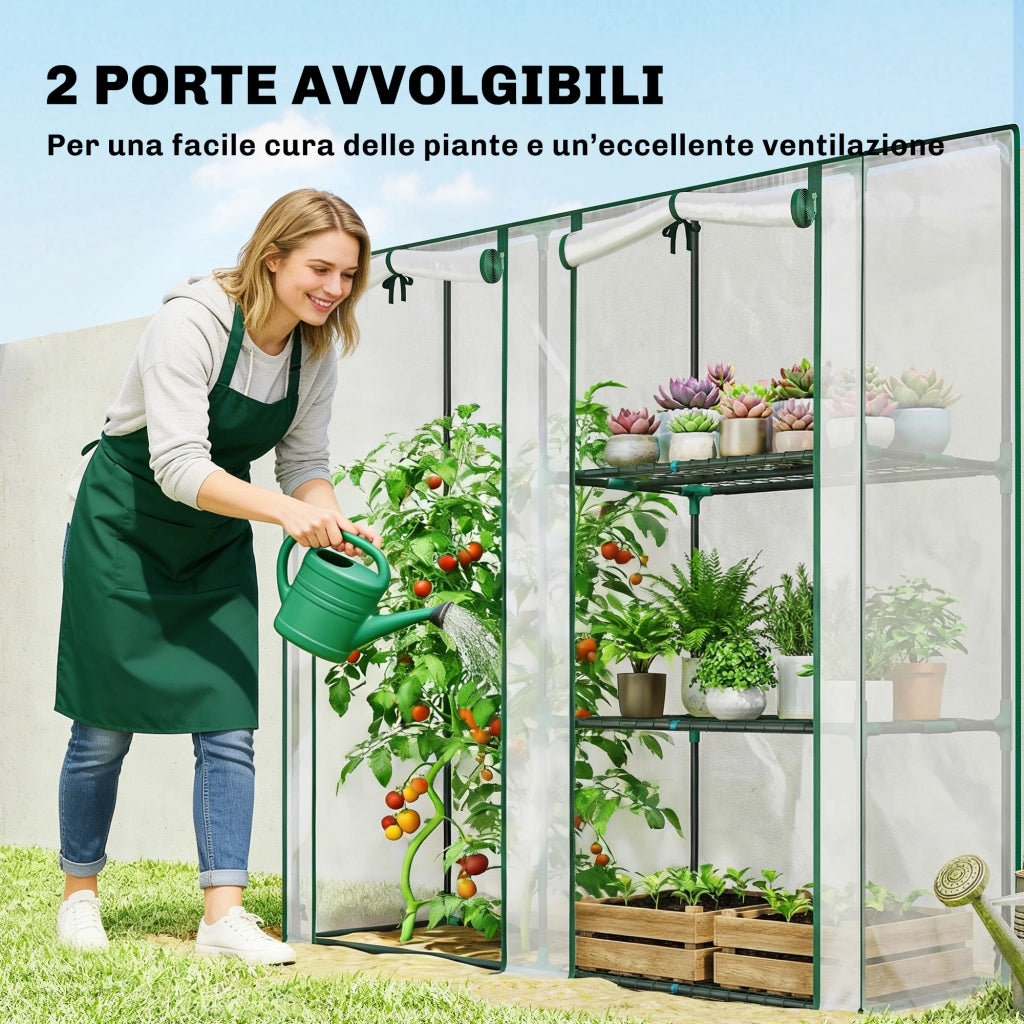 Serra Verticale 3 Ripiani ¨C Minimal ¨C Verde Scuro 143x45x151 cm