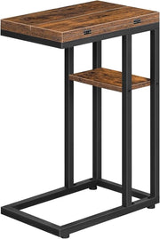 Biblioteca opvogelbare a forma di C per spazi ristretti - Stile rustico marrone e nero
