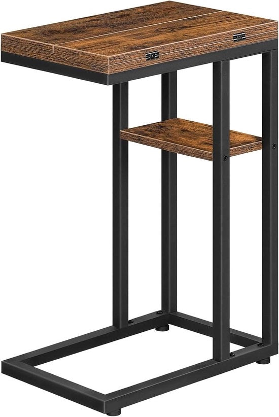 Biblioteca opvogelbare a forma di C per spazi ristretti - Stile rustico marrone e nero
