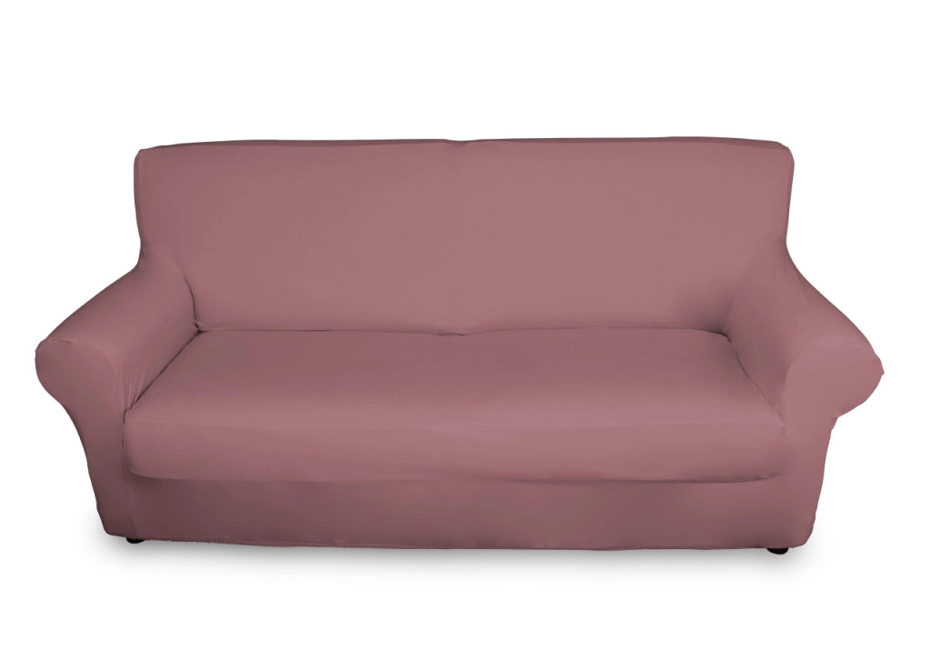 Copridivano Antimacchia Elasticizzato Tinta Unita Modello Magic - 3 Posti - Rosa Antico