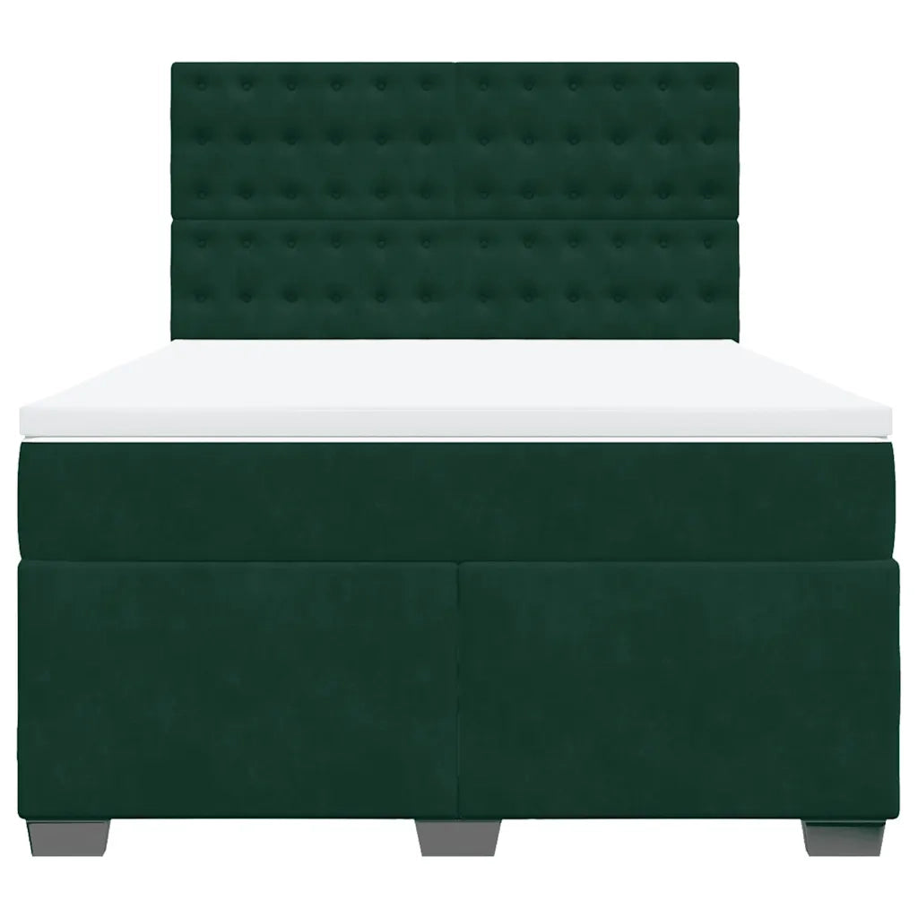 Giroletto a Molle con Materasso Verde Scuro 140x190 cm Velluto 3293221