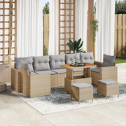 Set Divano da Giardino 10 pcs Beige e Grigio Chiaro polyrattan 3363552
