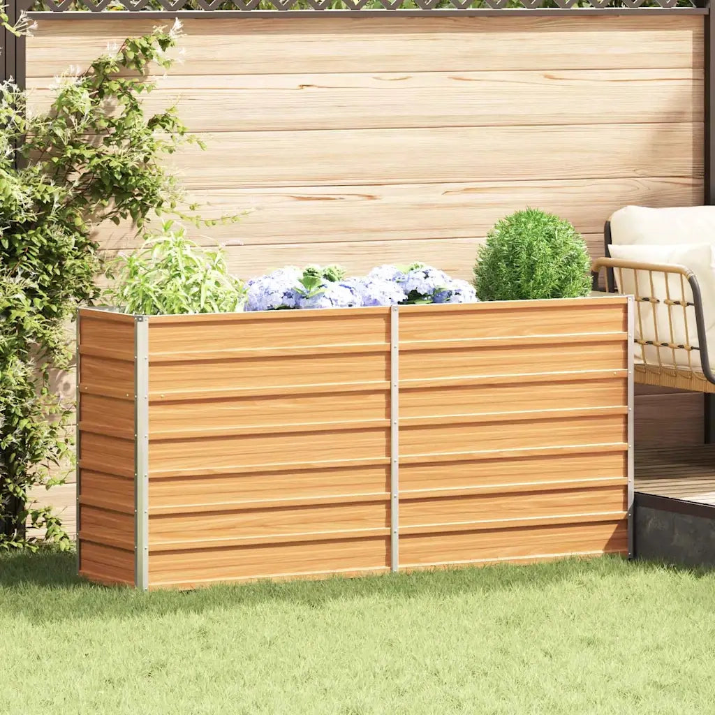 Fioriere | Cassetta per fiori | Letto rialzato da giardino Marrone Chiaro 160 x 40 x 77 cm