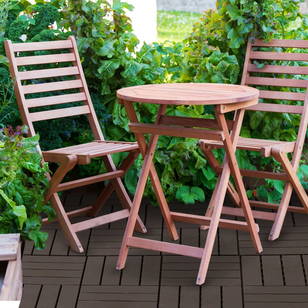 Set 9 Mattonelle a Incastro per Terrazzo, Piastrelle per pavimenti (30x30x2cm) in PP Antiscivolo, Area: 0.81 mq Marrone