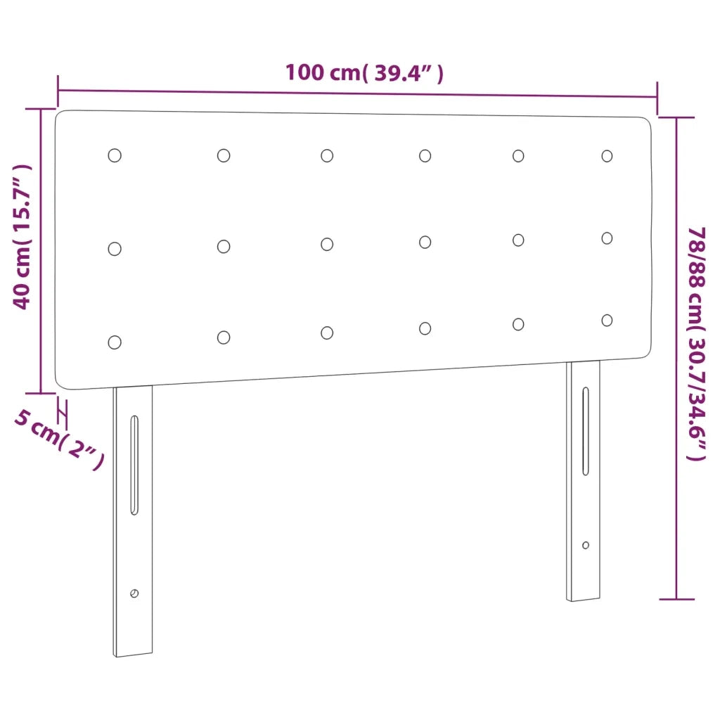Testiera a LED-Testata con LED Marrone Scuro 100x5x78/88 cm in Tessuto 230934