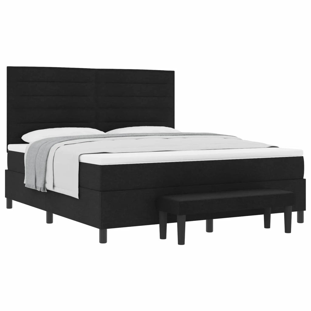 Letto a molle con testiera Nero 180 x 200 cm Tessuto 3344011