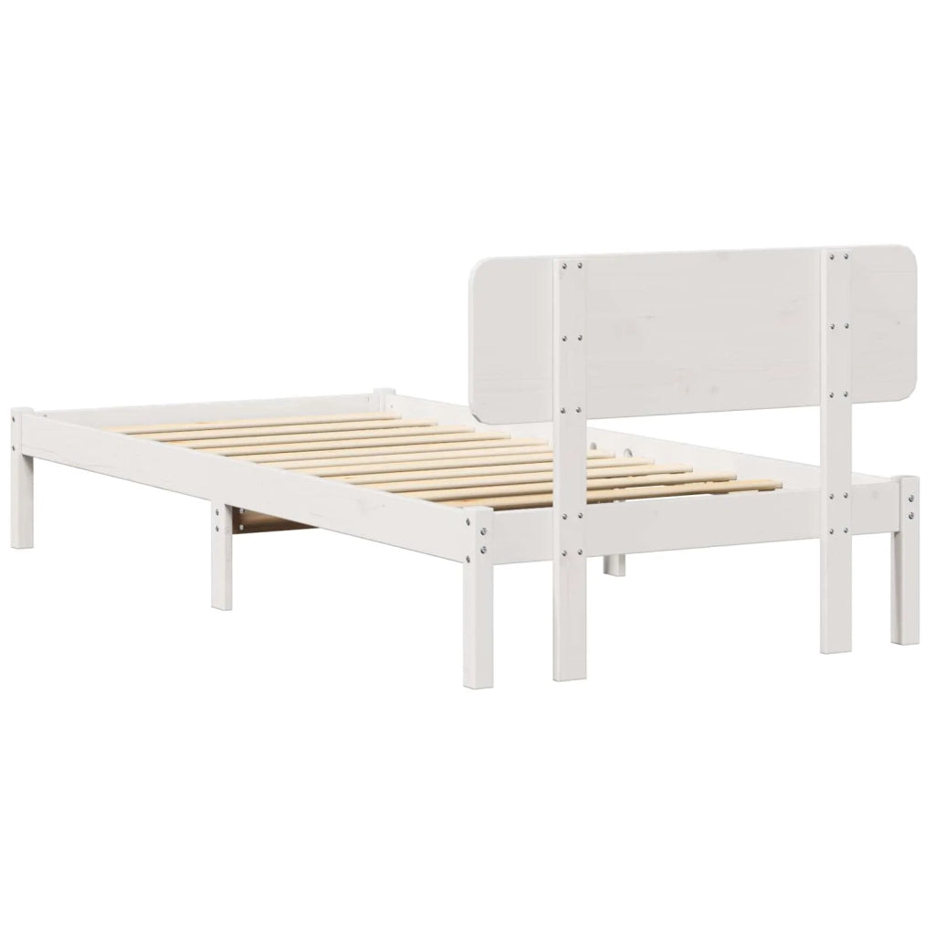 Struttura del letto Bianco 90 x 190 cm Pino massello 872129